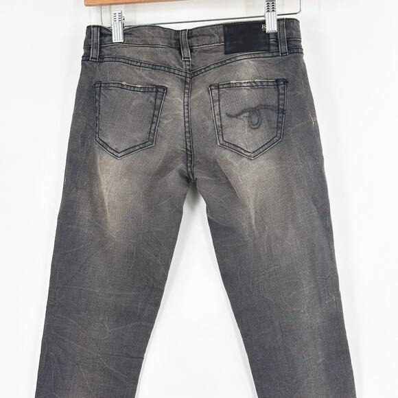 R-13 Women Low Rise Skinny Jeans Size 25 Distressed Grunge Punk Gray Stretch NWT - Picture 5 of 9
